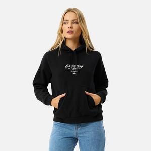 Womens Hoodies Crews: Afends Gardening Club Hoodie - Black