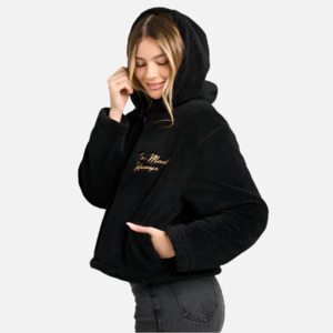Womens Hoodies Crews: The Mad Hueys Seahorse Hueys Zip Through Hood - Black