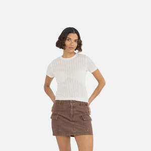 Womens Knitwear: Rhythm Ojai Pointelle Knit Top - White
