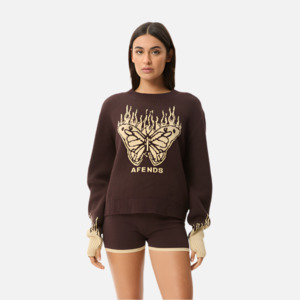 Afends Set Fire Knit Jumper - Coffee