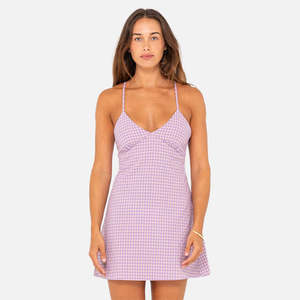 Womens Dresses 1: Rusty Checked Out Mini Dress - Purple Nights