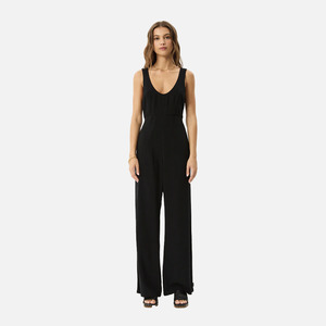 Womens Playsuits Jumpsuits: Afends Charlotte Jumpsuit - Black