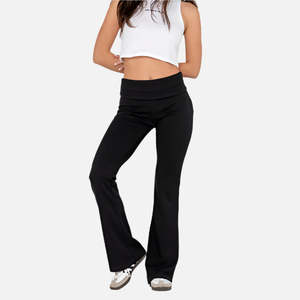 Rusty Hilton Low Rise Bootleg Track Pant - Black
