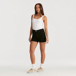 Womens Shorts: Riders Mid Thigh Short - Jet Black