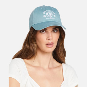 Womens Hats Beanies: Volcom Good Luck Dad Hat - Stone Blue