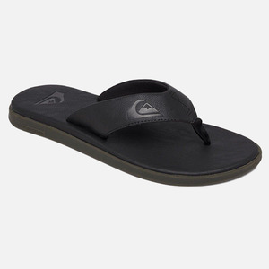 Mens Jandals Slides 1: Quiksilver Haleiwa Plus Nubuck - Solid Black