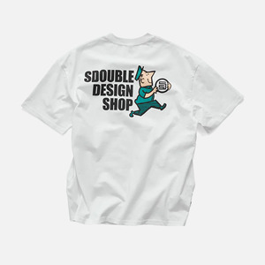 S-Double Man With Dot Tee - White
