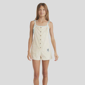 Girls: Billabong JNR Wave Watch Cord Playsuit - Whitecap