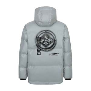 Jacket: Evisu Reflective And Spray-Effect Kamon Print Down Jacket