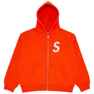 Supreme S Logo Zip Up Hooded Sweatshirt 'Bright Orange'