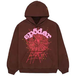 Clothing: Sp5der Web Hoodie 'Brown'