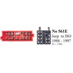 Products: CAR STEREO HARNESS JEEP CHEROKEE/WRANGLER 1988 - 1997 (2 PLUGS 13+1) - Protect Auto