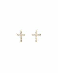 Earrings: Cross Studs Gold