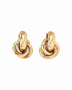 Earrings: Triple Knot Earrings Gold