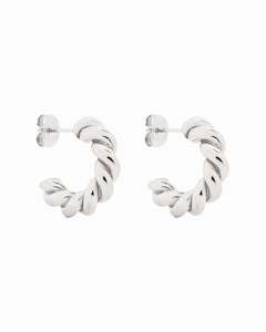 Mini Twist Hoop Earrings Silver