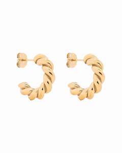 Mini Twist Hoop Earrings Gold