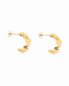 Abstract Hoop Earrings Gold