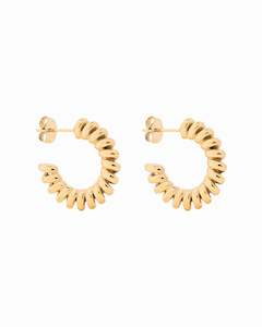Earrings: Coil Hoop Earrings Gold