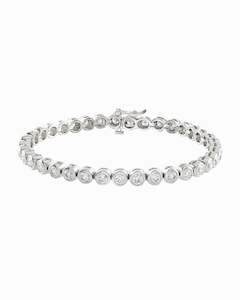 Bezel Set Tennis Bracelet Silver