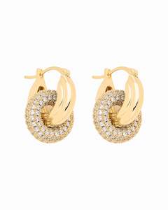 Luminous Duo Hoop Earrings Gold