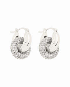 Luminous Duo Hoop Earrings Silver
