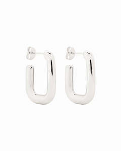 Noteworthy: Link Hoop Earrings Silver