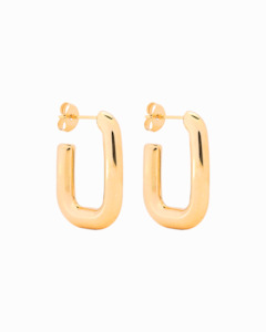 Noteworthy: Link Hoop Earrings Gold