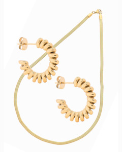 Gold: Classic Coil Jewellery Set Gold