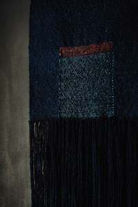 Rachel Long: Hand-Dyed Indigo & Madder Wool & Silk Short Tapestry