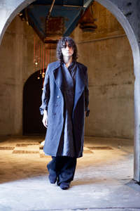 Fashion: Navy Oversized Sleeveless Coat