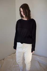 Brown merino ‘2 sides’ cropped jumper