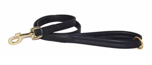 Dog Leads: English Flat Leather Lead with Padded Handle