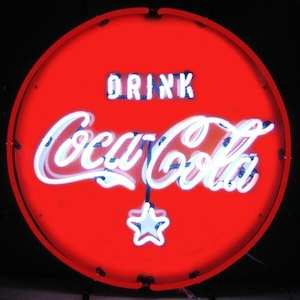 Business Signs: Coca-Cola Drink Round Neon Sign - NESD-214