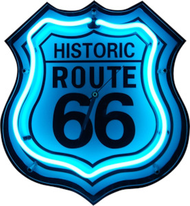 Historic Route 66 Neon Sign Clock - NEN-198