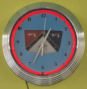 Nostalgia Clocks: Ford 1955-57 Emblem Neon Clock (Red-NENC-09R, White-NENC-09W)