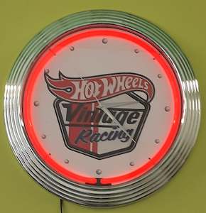 Childrens Clocks: Hot Wheels Vintage Racing Neon Clock - NENC-545