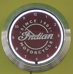 Motorcycle Clocks: Indian Motorcycle Since 1901 Neon Clock - NENC-523