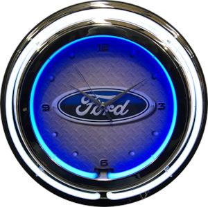 Double Tube Clocks: Ford Double Tube Neon Clock - NENC-603