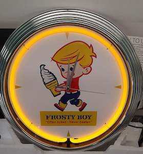 Clock Kiwiana: Frosty Boy Neon Clock - NENC-548Y