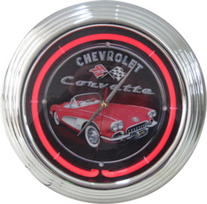 Clock Chev: Chevrolet Corvette with Car Neon Clock - NENC-04
