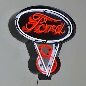 Sign Ford: Ford V8 Neon Sign (in steel can) - NEA-052