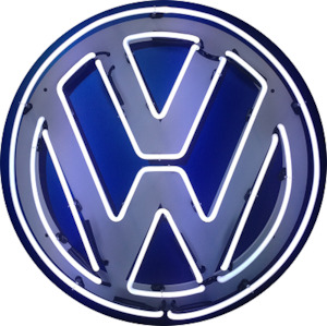 Sign Uk European: VW Neon Sign (with backboard) - NEA-312