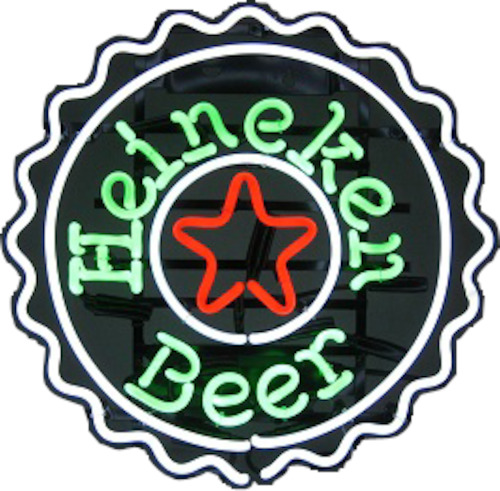 Sign Alcohol: Heineken Beer Bottle Top Neon Sign -  NEB-103
