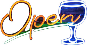 Sign Alcohol: Open Wine Glass Neon Sign - NEBS-190
