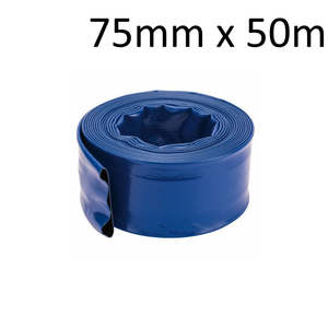 Layflat Hose: 4 Bar Lay Flat Delivery Hose 75mm (3 inch) 50 metre roll complete