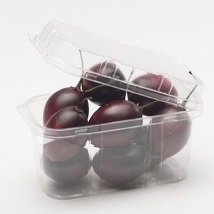 Products: RPET 330 - 550g clamshell punnet 114.5 x 171 x 97.5mm - Punchbowl Packaging