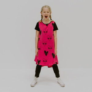 Heart Dress – Hot Pink & Black – Sizes 2, 4 year