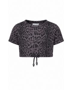 Hoodies Jackets: Boxy Crop Sweater - Leopard Print