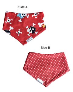 Bibs: Reversible Bib - Red Pirates/Dots