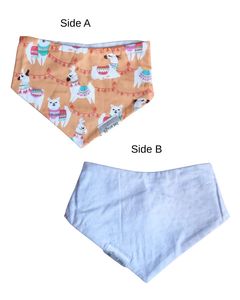 Bibs: Reversible Bib - Llamas/White Polka Dot